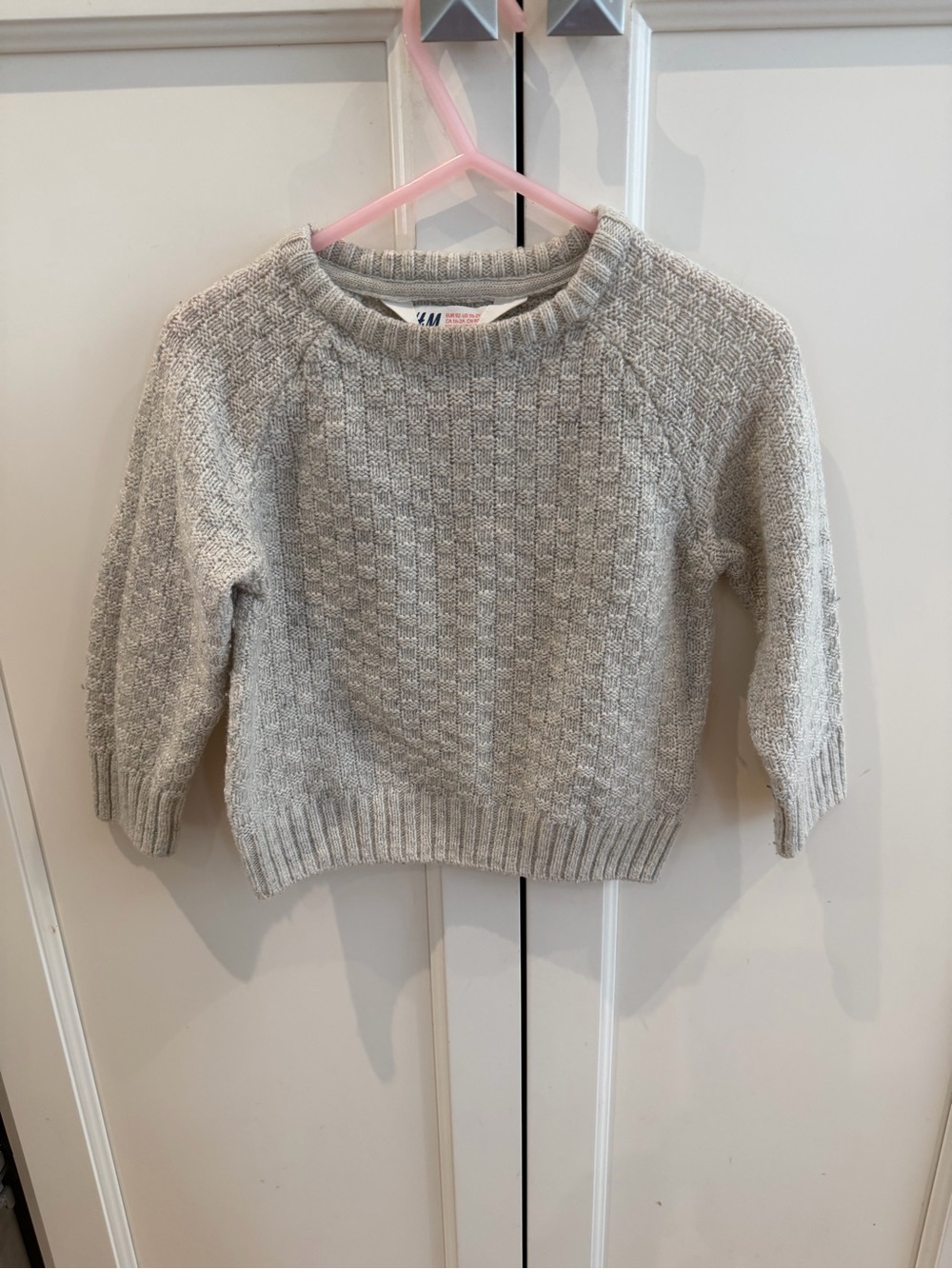H&M 18-24m Light cream Gray Knit Sweater